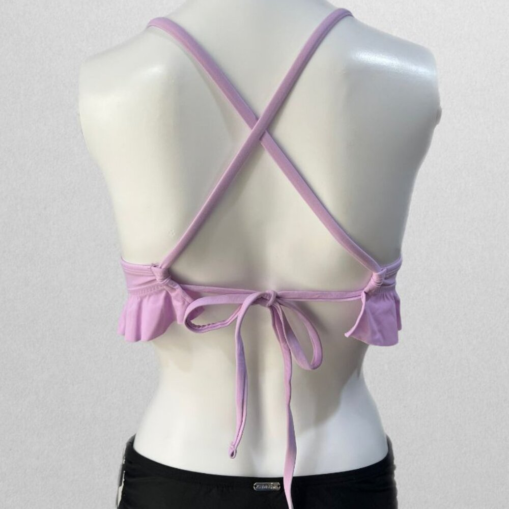 Xhilaration Lavender Ruffled Bikini Swim Top (M) - Picture 2 of 2